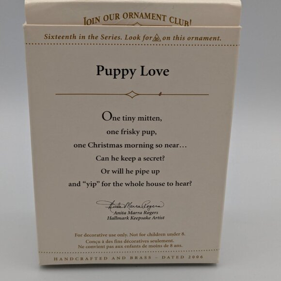 Hallmark Keepsake Puppy Love Christmas Tree Ornament 2006, 16th in Series - Picture 9 of 10